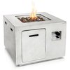 Serenelife Propane Gas Fire Pit Table - 40,000 BTU Square Gas Firepits with Cover for Outside SLFPCN42